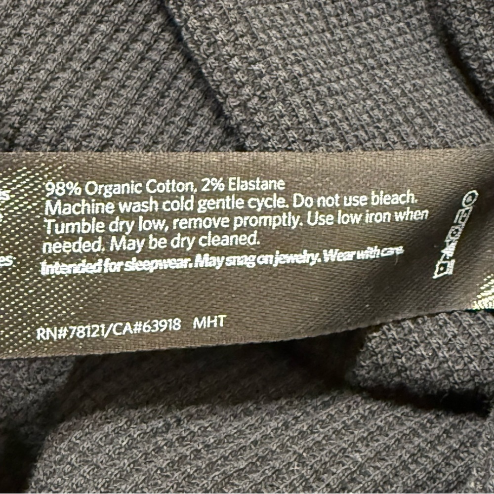 Eileen Fisher Organic Cotton Thermal Cardigan Black Open Front 1X 2X - Picture 7 of 8